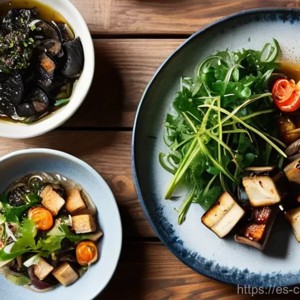 채식 요리의 맛을 극대화하는 실용 팁 - **Vibrant Spices and Fresh Herbs in a Modern Kitchen**
A close-up, high-angle shot of a chef's h...