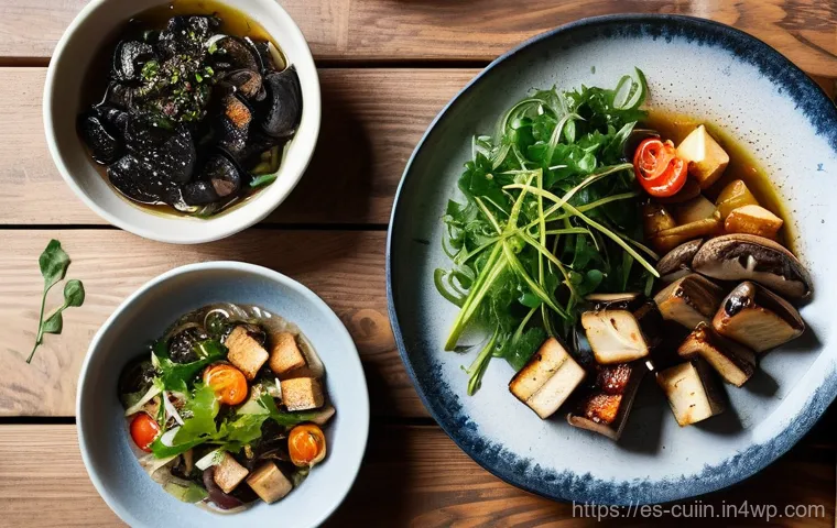 채식 요리의 맛을 극대화하는 실용 팁 - **Vibrant Spices and Fresh Herbs in a Modern Kitchen**
A close-up, high-angle shot of a chef's h...